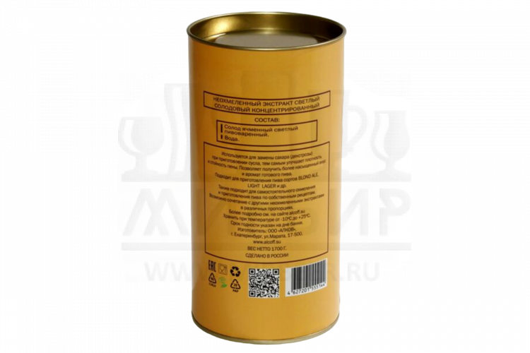 Неохмелённый экстракт ALCOFF "MALT EXTRACT LIGHT" светлый, 1.7 кг.