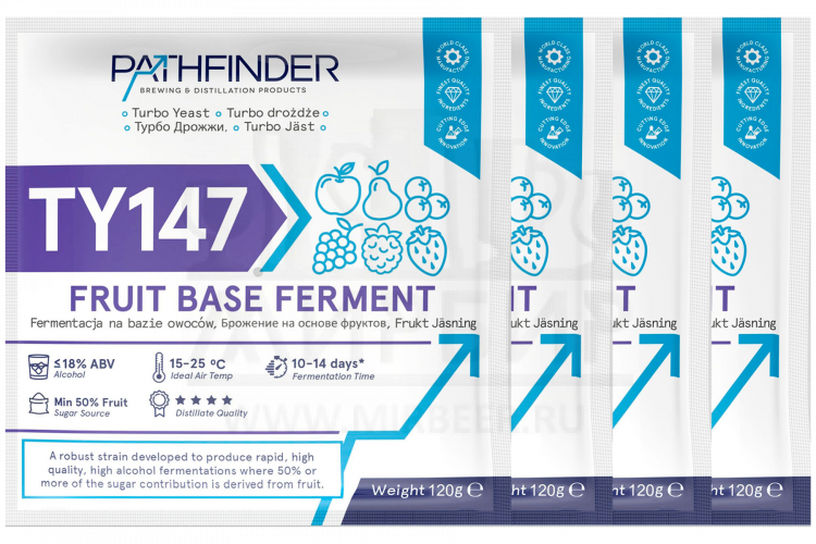 Спиртовые дрожжи Pathfinder "Fruit Base ferment", 120 г. Дрожжи Pathfinder ty48.